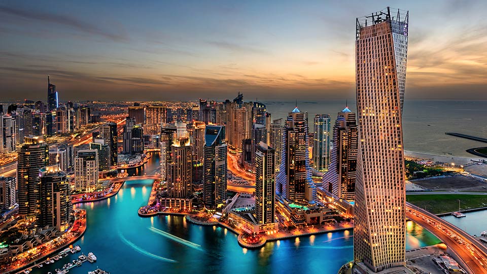 Dubai, UAE skyline